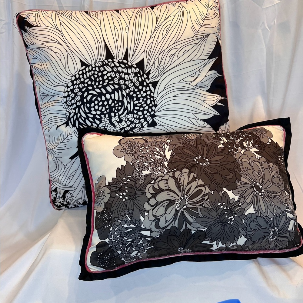 Black and Pink Accent Pillows with Bold Design